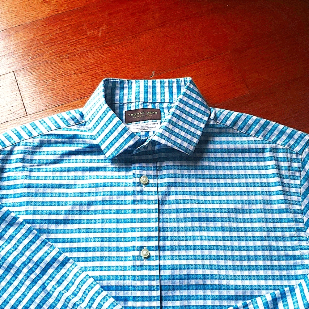Thomas Dean Performance button down shirt